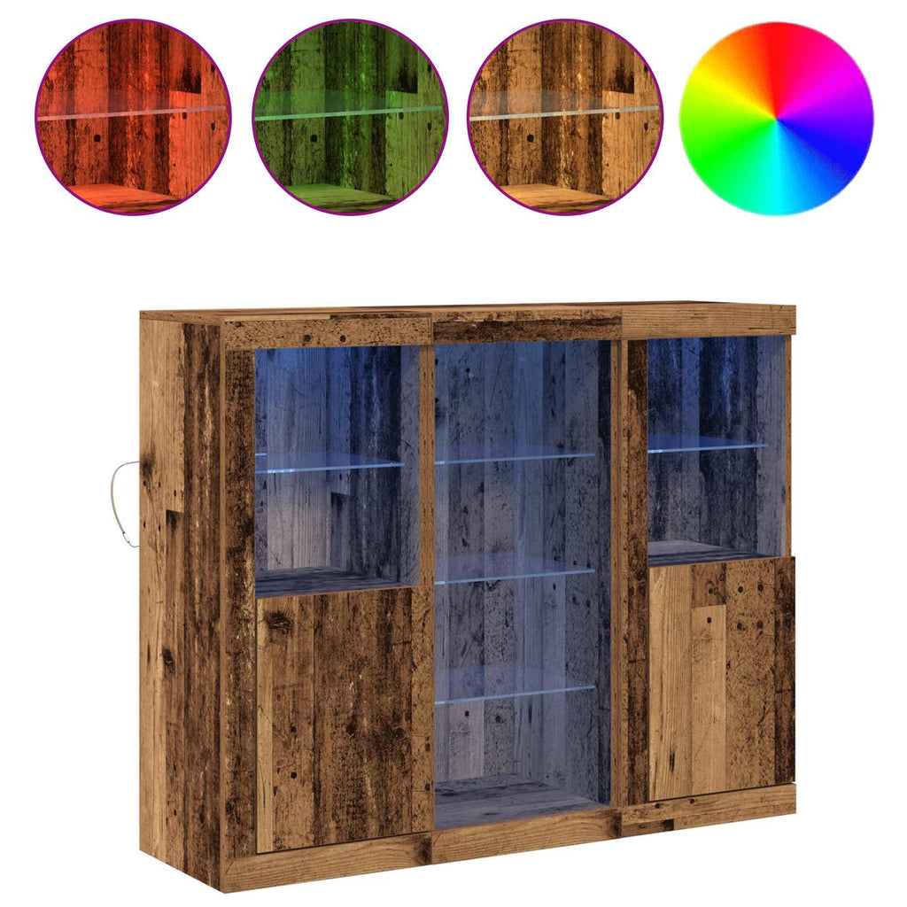 Aparador LED Madera vieja 123 x 37 x 100 cm