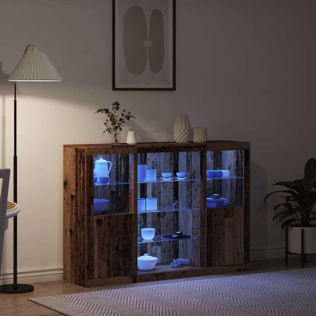 Aparador LED Madera vieja 142,5 x 37 x 100 cm