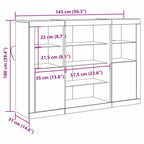 Aparador LED Madera vieja 142,5 x 37 x 100 cm