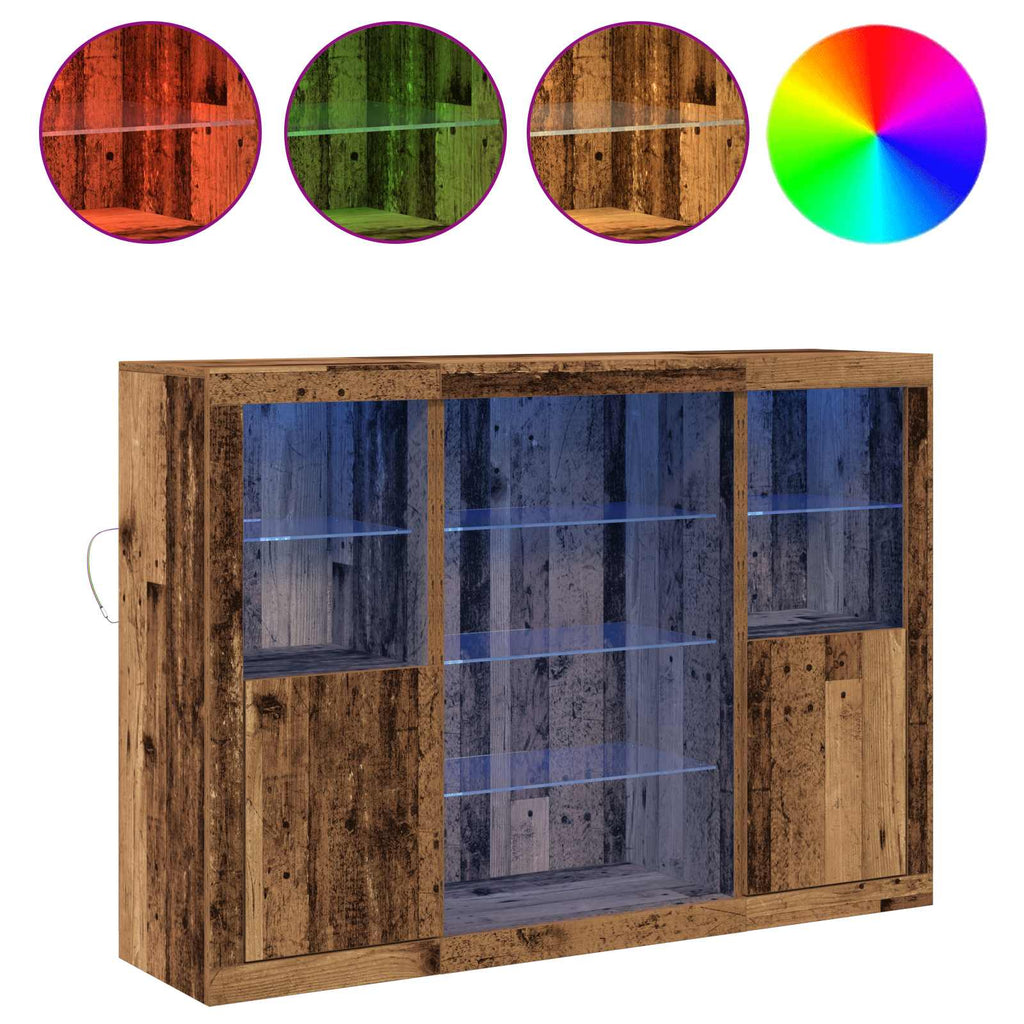 Aparador LED Madera vieja 142,5 x 37 x 100 cm