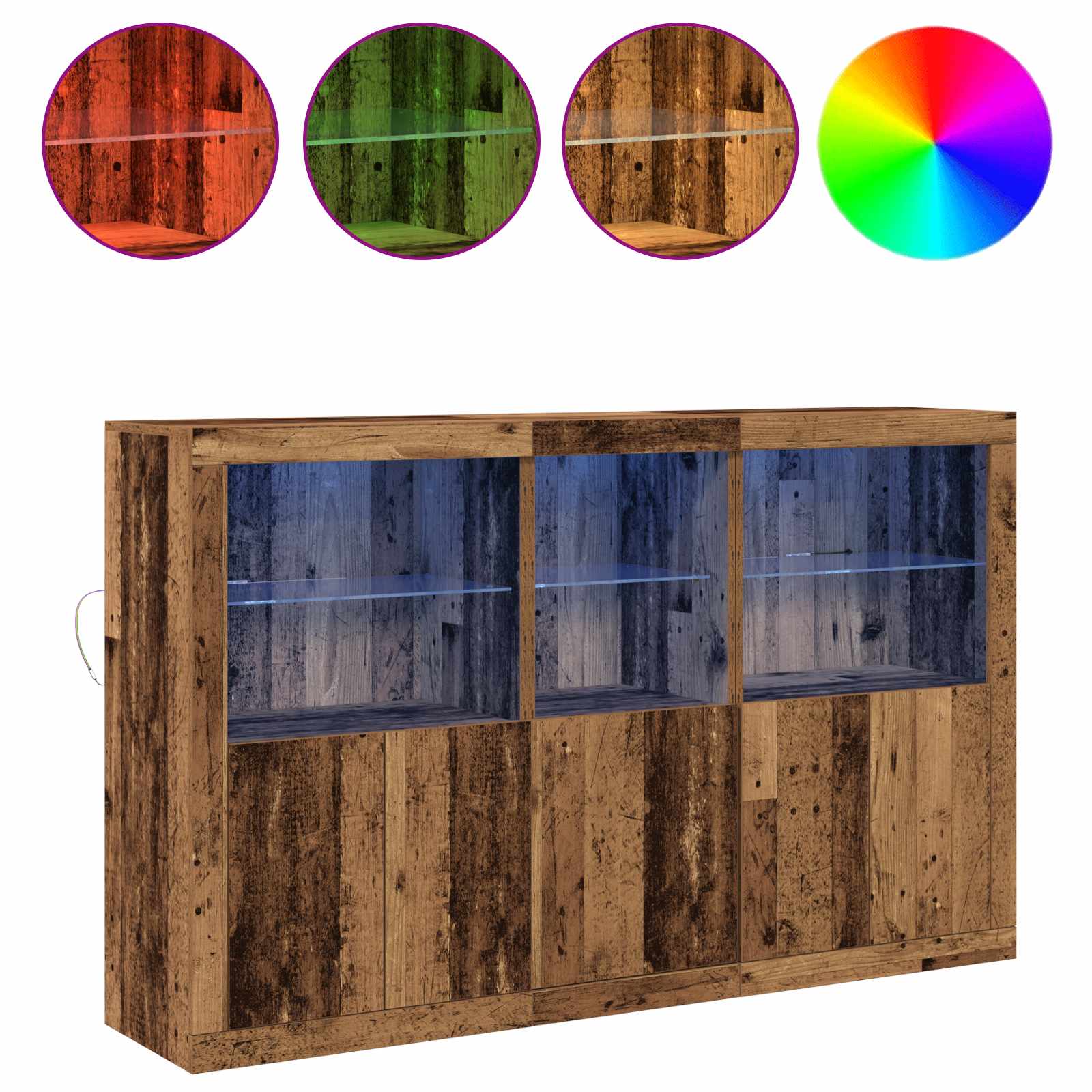 Aparador LED Madera vieja 162 x 37 x 100 cm