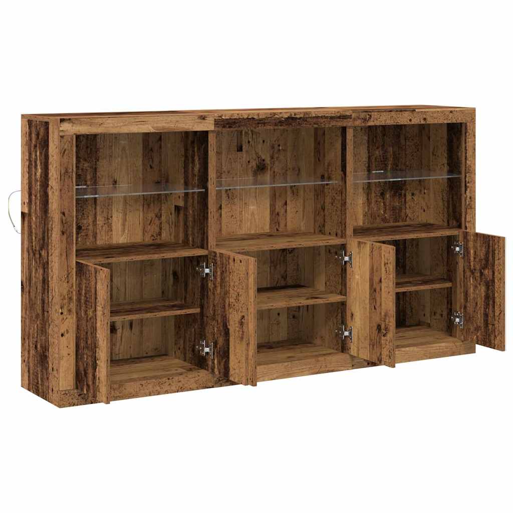 Aparador LED Madera vieja 181,5 x 37 x 100 cm