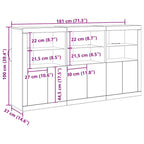 Aparador LED Madera vieja 181,5 x 37 x 100 cm