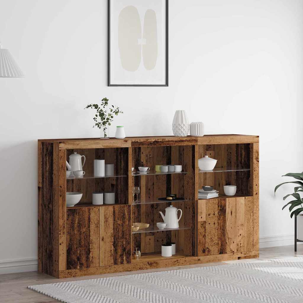 Aparador LED Madera vieja 181,5 x 37 x 100 cm