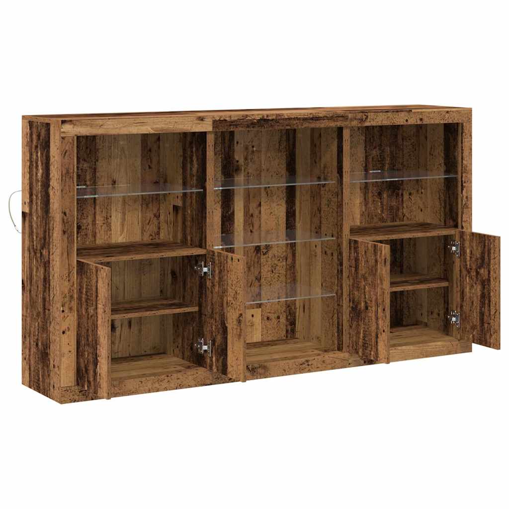 Aparador LED Madera vieja 181,5 x 37 x 100 cm