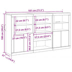 Aparador LED Madera vieja 181,5 x 37 x 100 cm