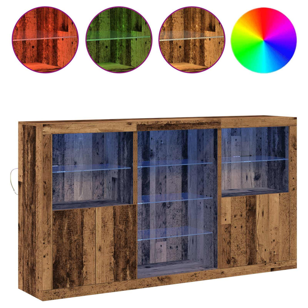 Aparador LED Madera vieja 181,5 x 37 x 100 cm