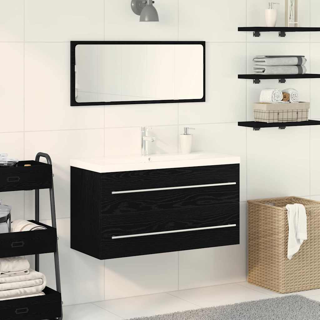 Gabinete de Lavabo para Baño con cajón 2 pcs 80 x 38,5 x 48 cm
