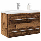 Gabinete de Lavabo para Baño con cajón 2 pcs 80 x 38,5 x 48 cm