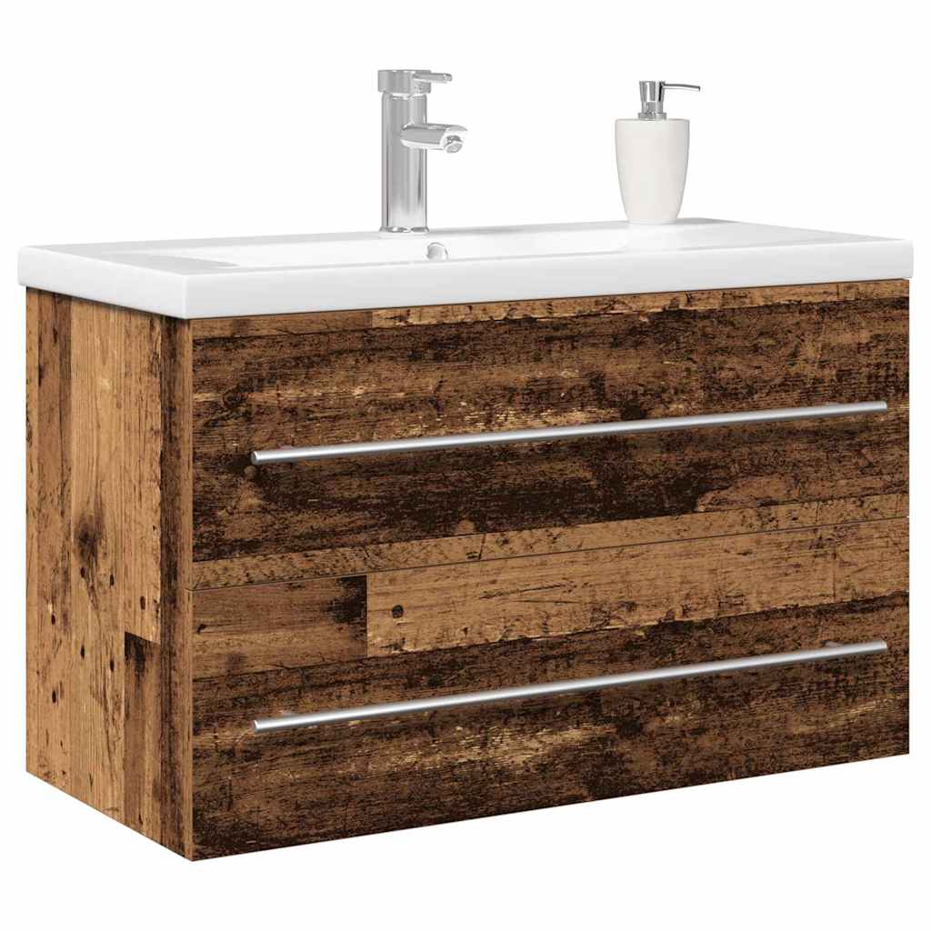 Gabinete de Lavabo para Baño con cajón 2 pcs 80 x 38,5 x 48 cm