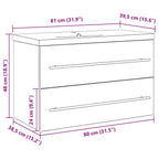 Gabinete de Lavabo para Baño con cajón 2 pcs 80 x 38,5 x 48 cm