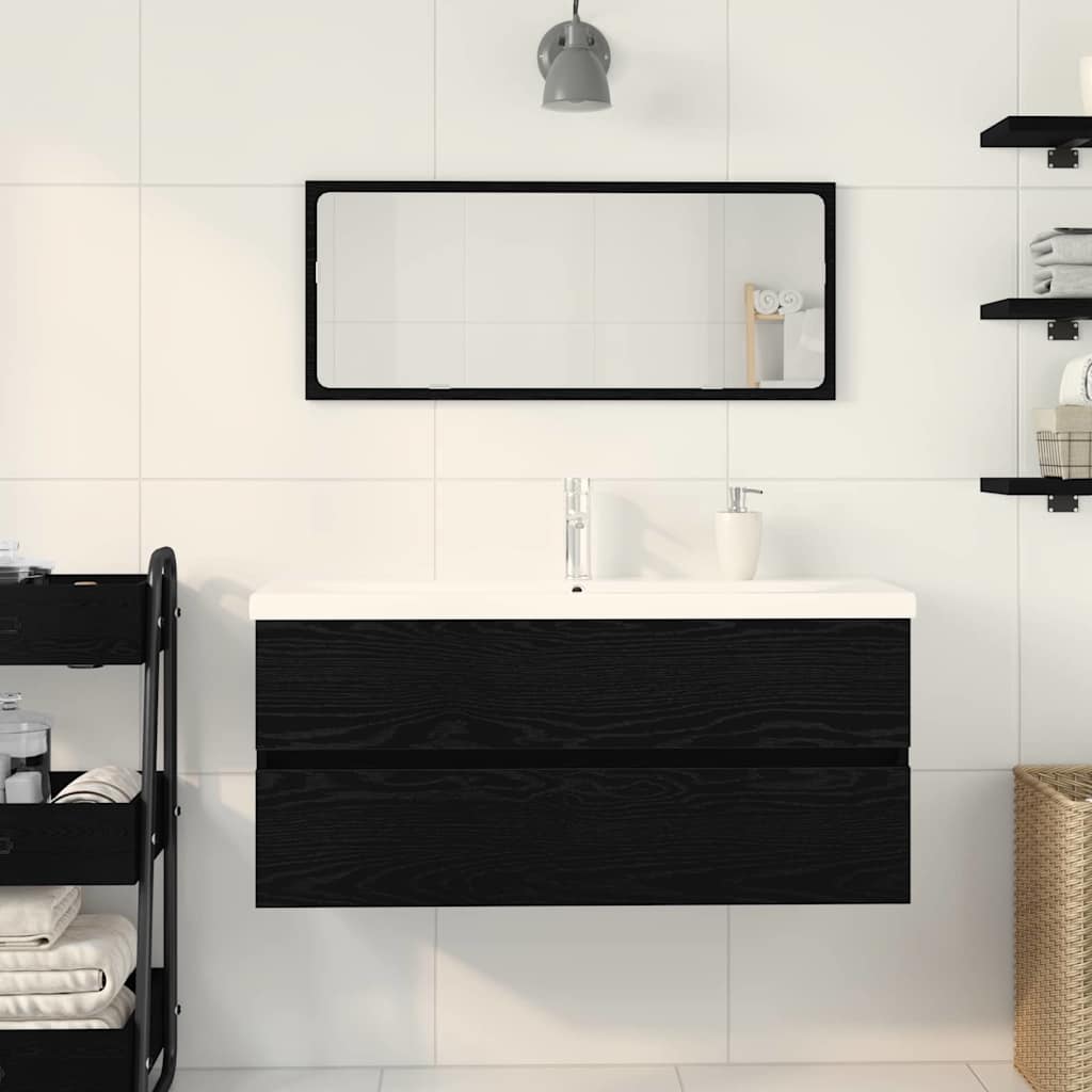 Gabinete de Lavabo para Baño Roble Negro 100 x 39 x 62 cm