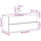 Gabinete de Lavabo para Baño Roble Negro 100 x 39 x 62 cm