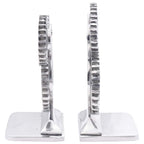 Sujetalibros 2 pcs Plateado 10 x 10 x 22 cm Aluminio