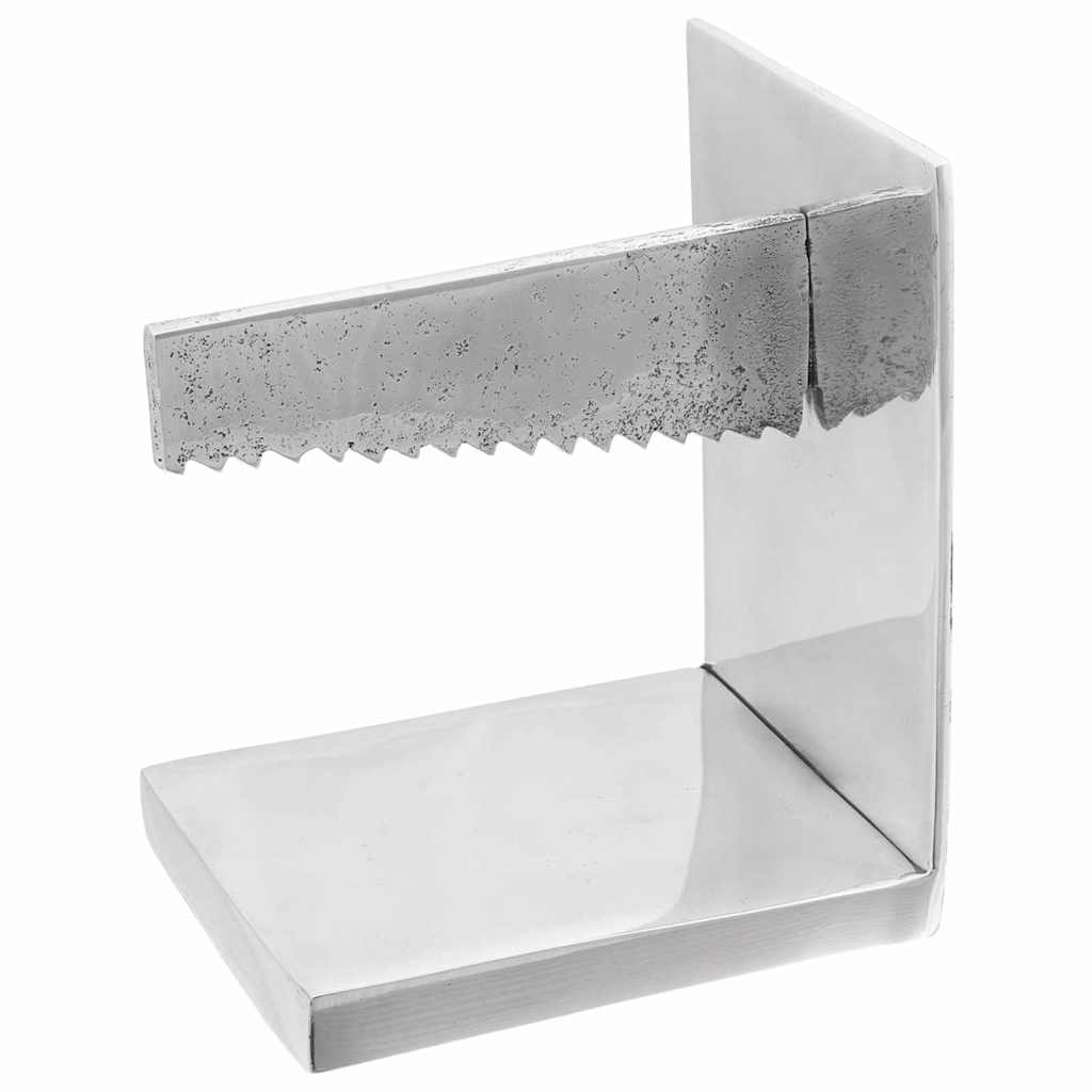 Sujetalibros 2 pcs Plateado 10 x 10 x 22 cm Aluminio