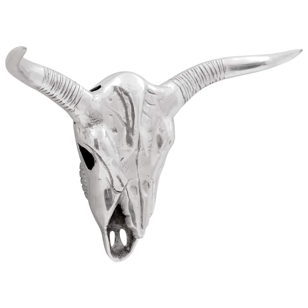 Silver Bull Skull 34 x 13 x 53 cm Aluminum