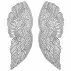 Escultura de Alas 2 pcs Plateado 17 x 5 x 59 cm Aluminio