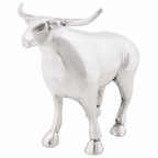 Escultura de toro Plateado 20 x 17 x 23 cm Aluminio