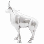 Escultura de toro Plateado 20 x 17 x 23 cm Aluminio