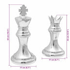 Esculturas 2 pcs Plateado 17 x 17 x 42 cm Aluminio