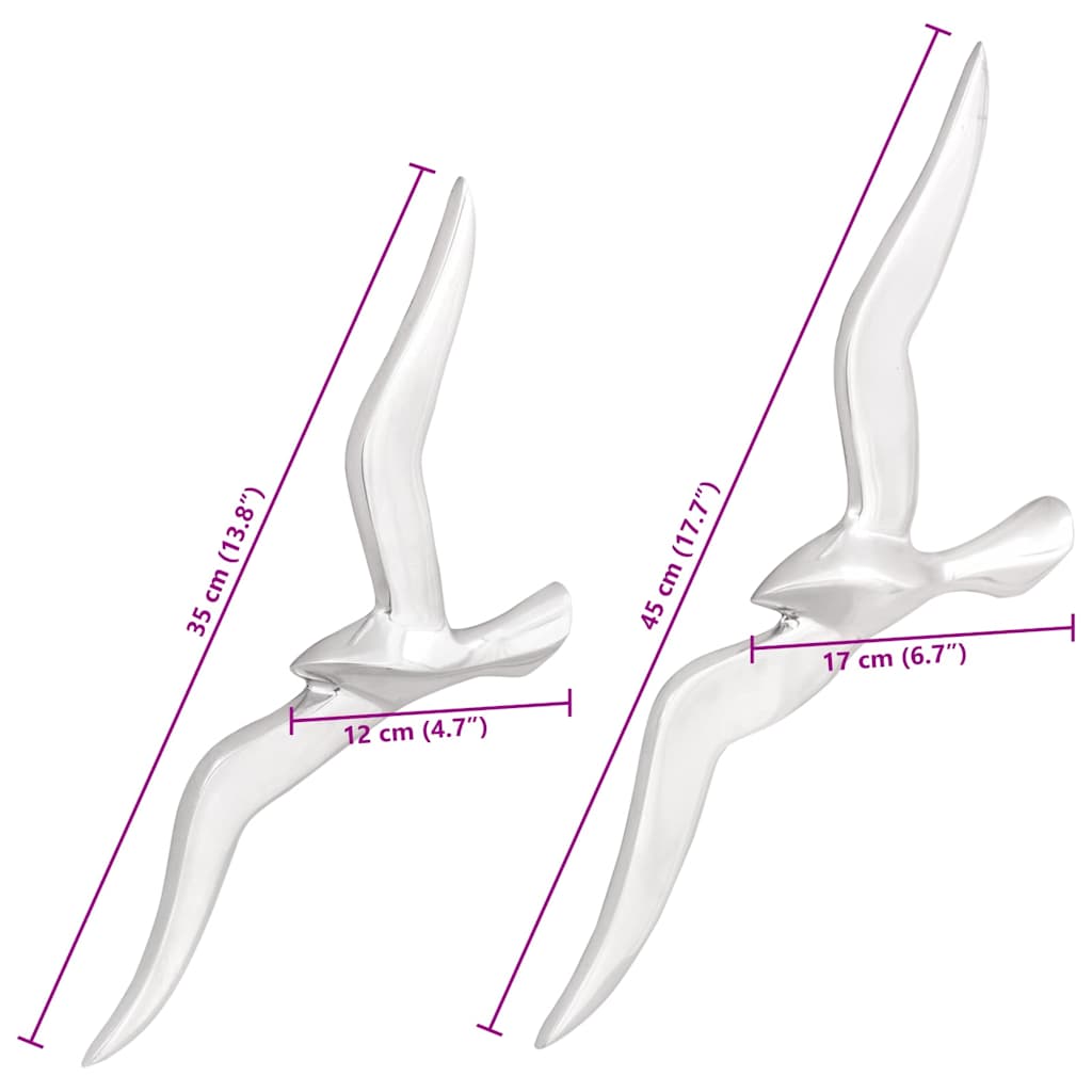 Gaviota 2 pcs Plateado Aluminio