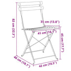Silla de jardín plegable 2 pcs 42 x 46 x 82cm Metal