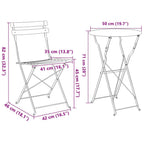 Conjunto de Bistro Plegable 3 pcs Acero