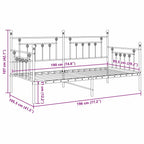 Estructura de cama de día 100 x 190 cm Acero