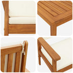 Conjunto de sofás de jardín 2 pcs Crema Madera de Acacia Sólida