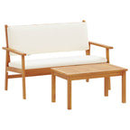 Conjunto de sofás de jardín 2 pcs Crema Madera de Acacia Sólida