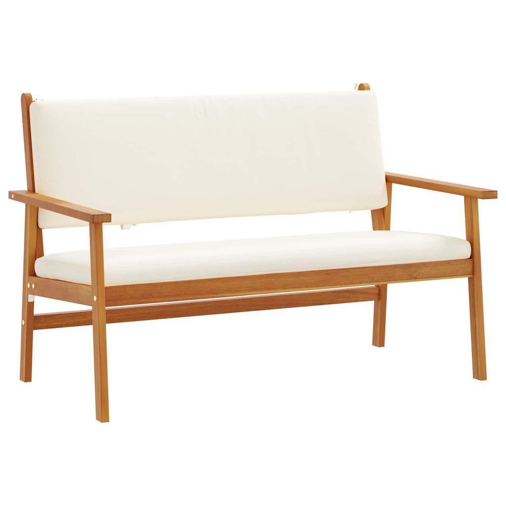Conjunto de sofás de jardín 2 pcs Crema Madera de Acacia Sólida