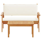 Conjunto de sofás de jardín 2 pcs Crema Madera de Acacia Sólida