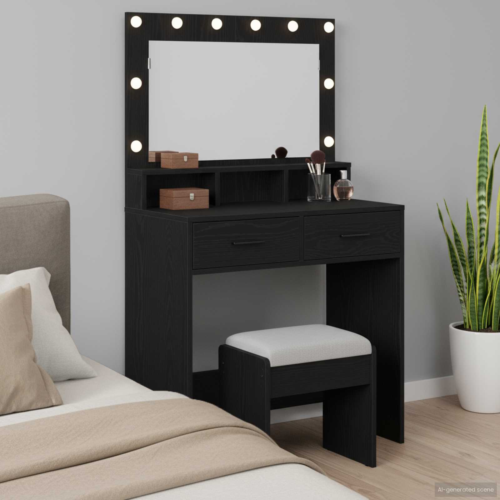 Mesa de tocador Blanco 78.5 x 41 x 135 cm Madera contrachapada