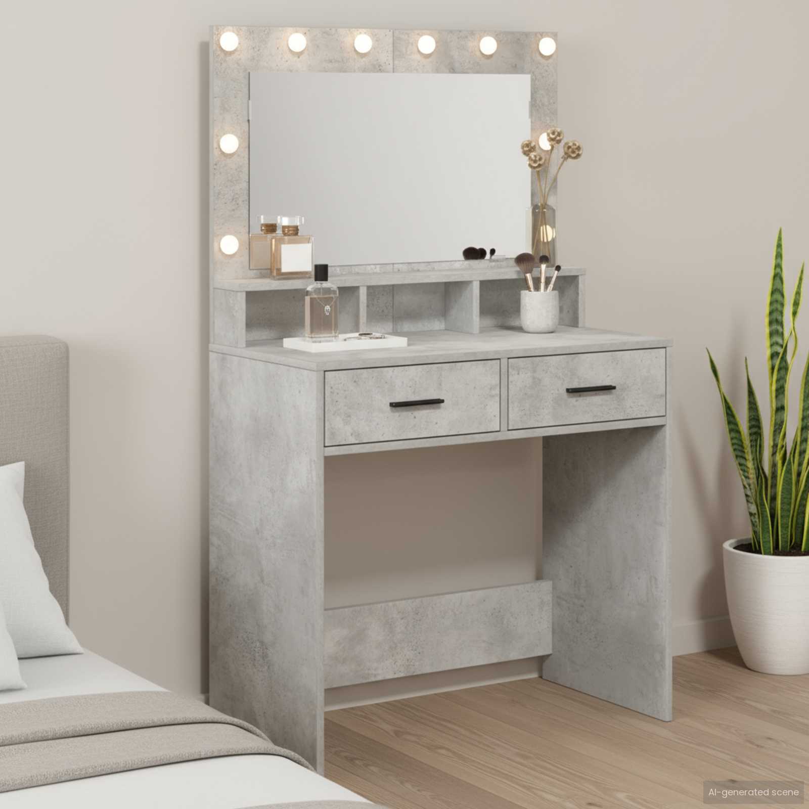 Mesa de tocador Blanco 78.5 x 41 x 135 cm Madera contrachapada