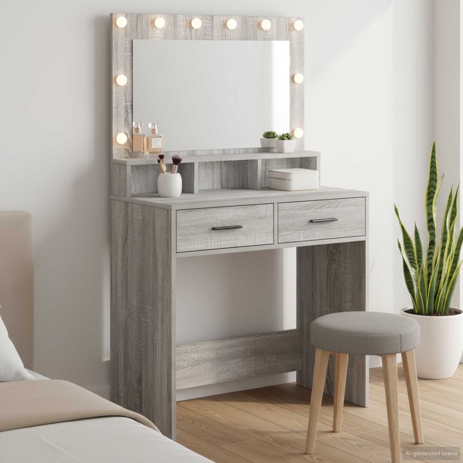 Mesa de tocador Blanco 78.5 x 41 x 135 cm Madera contrachapada
