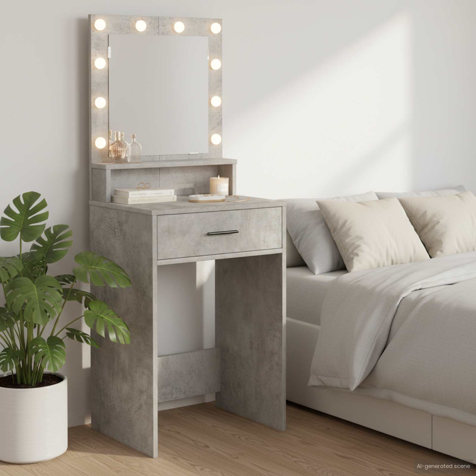 Mesa de tocador Blanco 78.5 x 41 x 135 cm Madera contrachapada