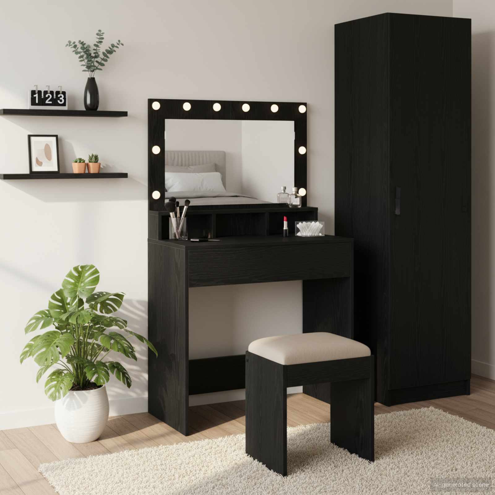 Dressing Table with Mirror 78.5 x 41 x 135 cm Engineered Wood