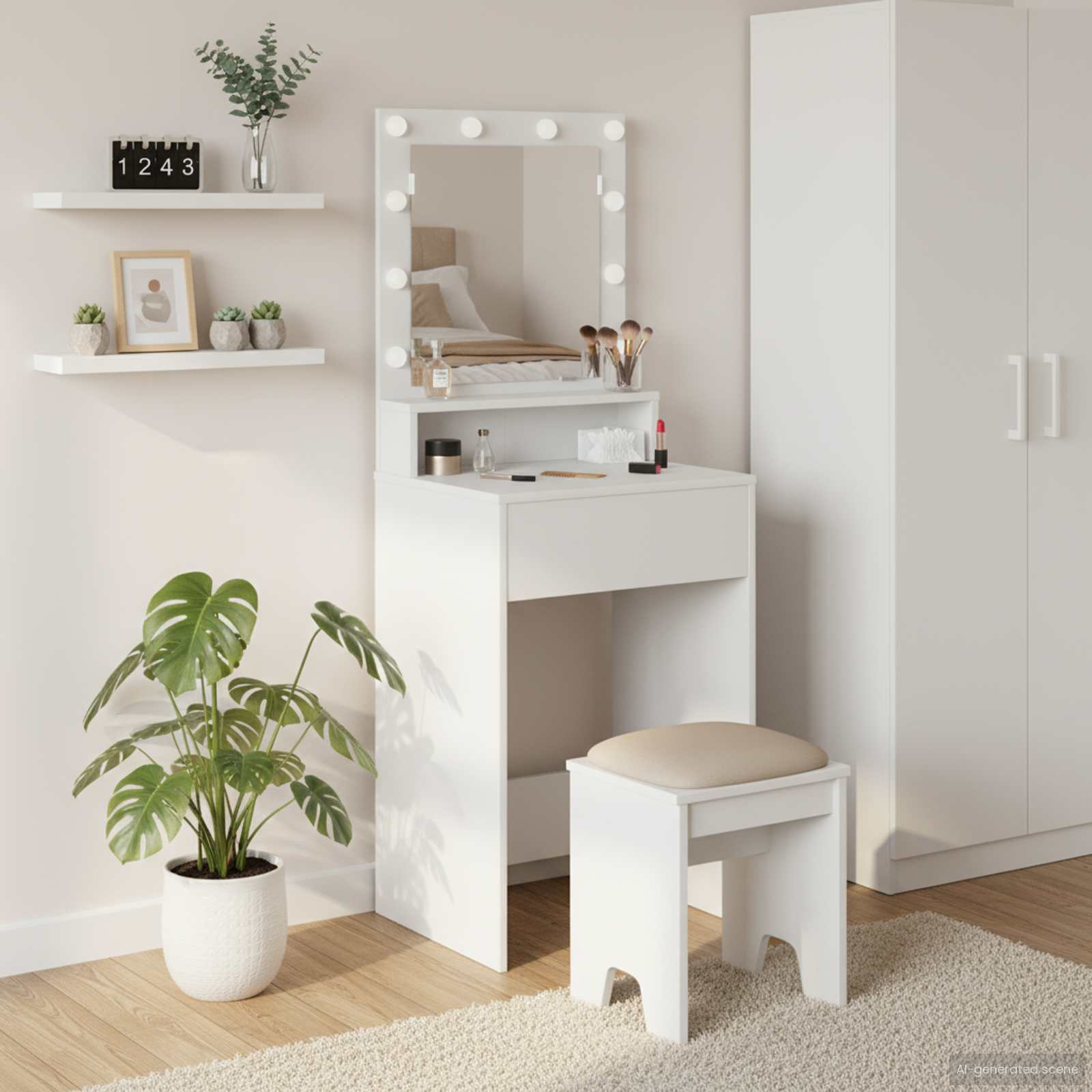 Dressing Table with Mirror 78.5 x 41 x 135 cm Engineered Wood