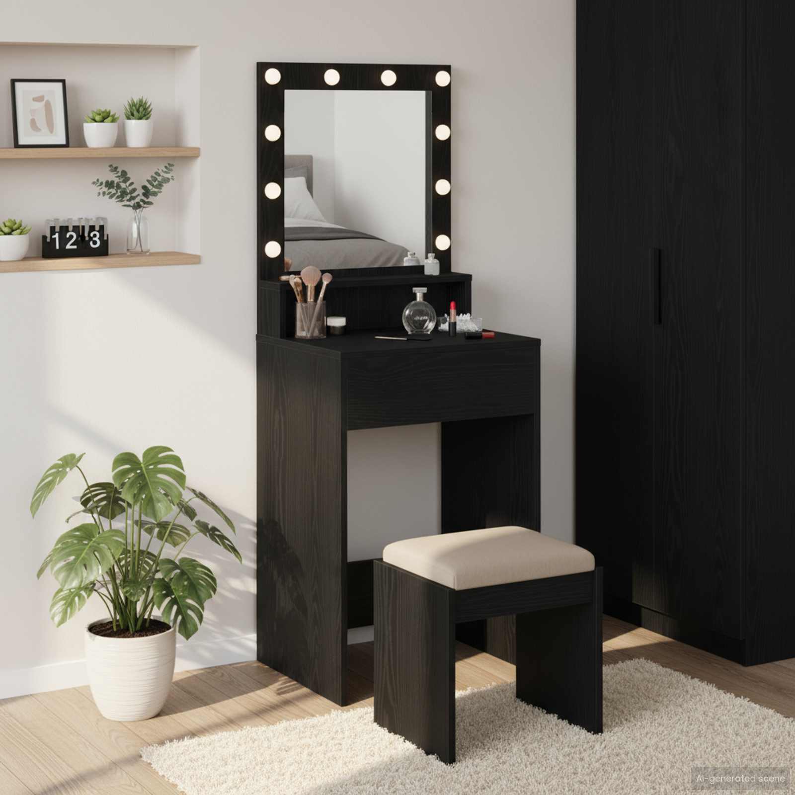 Dressing Table with Mirror 78.5 x 41 x 135 cm Engineered Wood