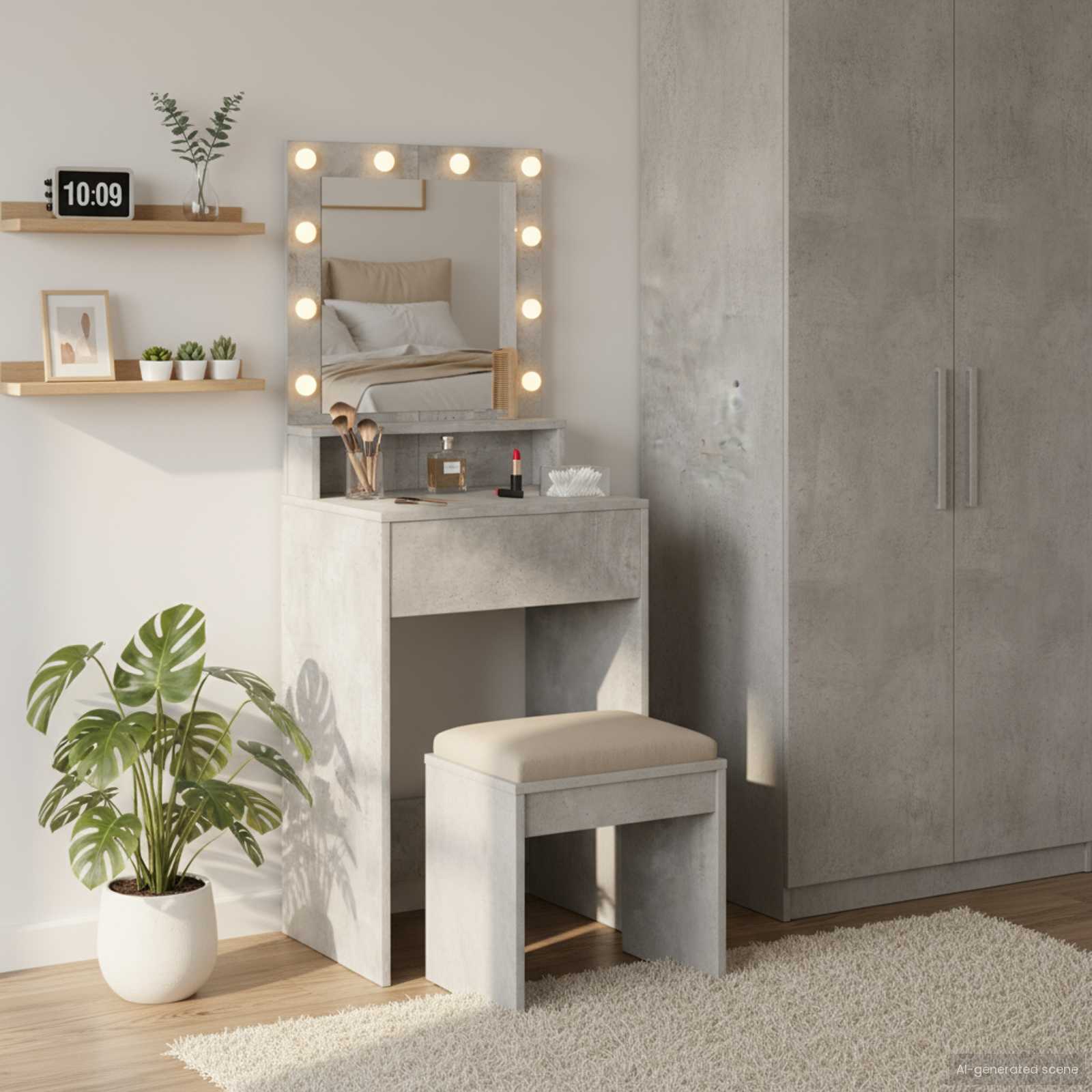 Dressing Table with Mirror 78.5 x 41 x 135 cm Engineered Wood