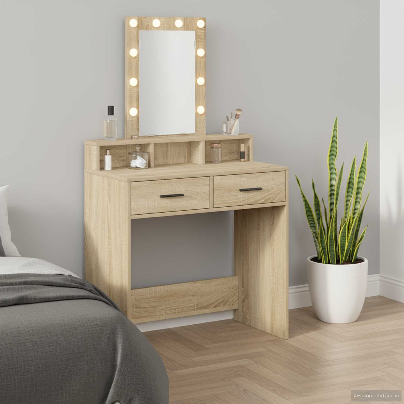 Brown Dressing Table 50 x 41 x 140 cm Engineered Wood