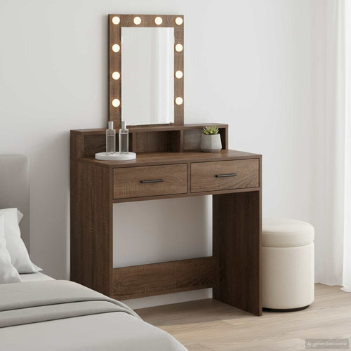 Brown Dressing Table 79 x 41 x 140 cm Plywood