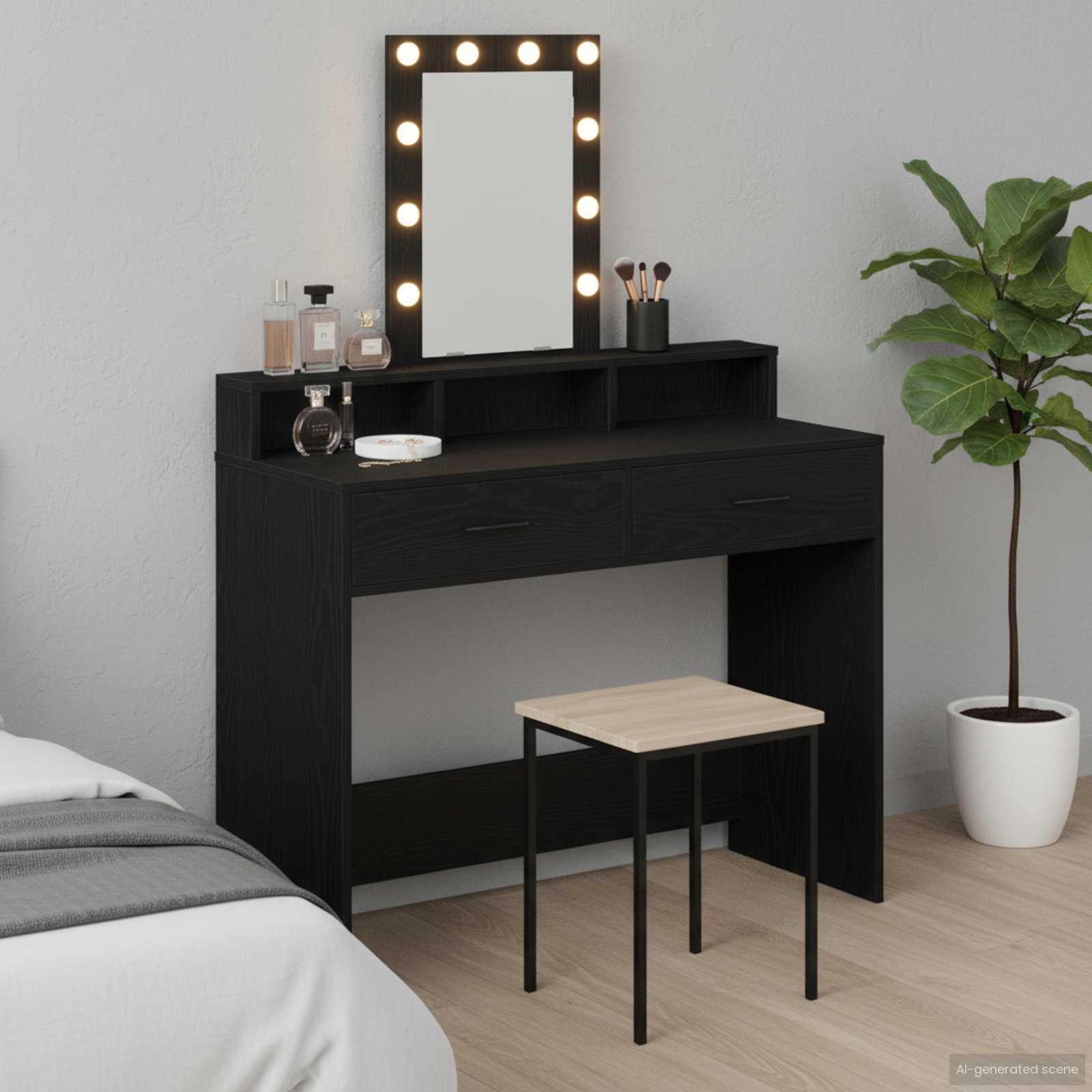 Brown Dressing Table 50 x 41 x 140 cm Engineered Wood