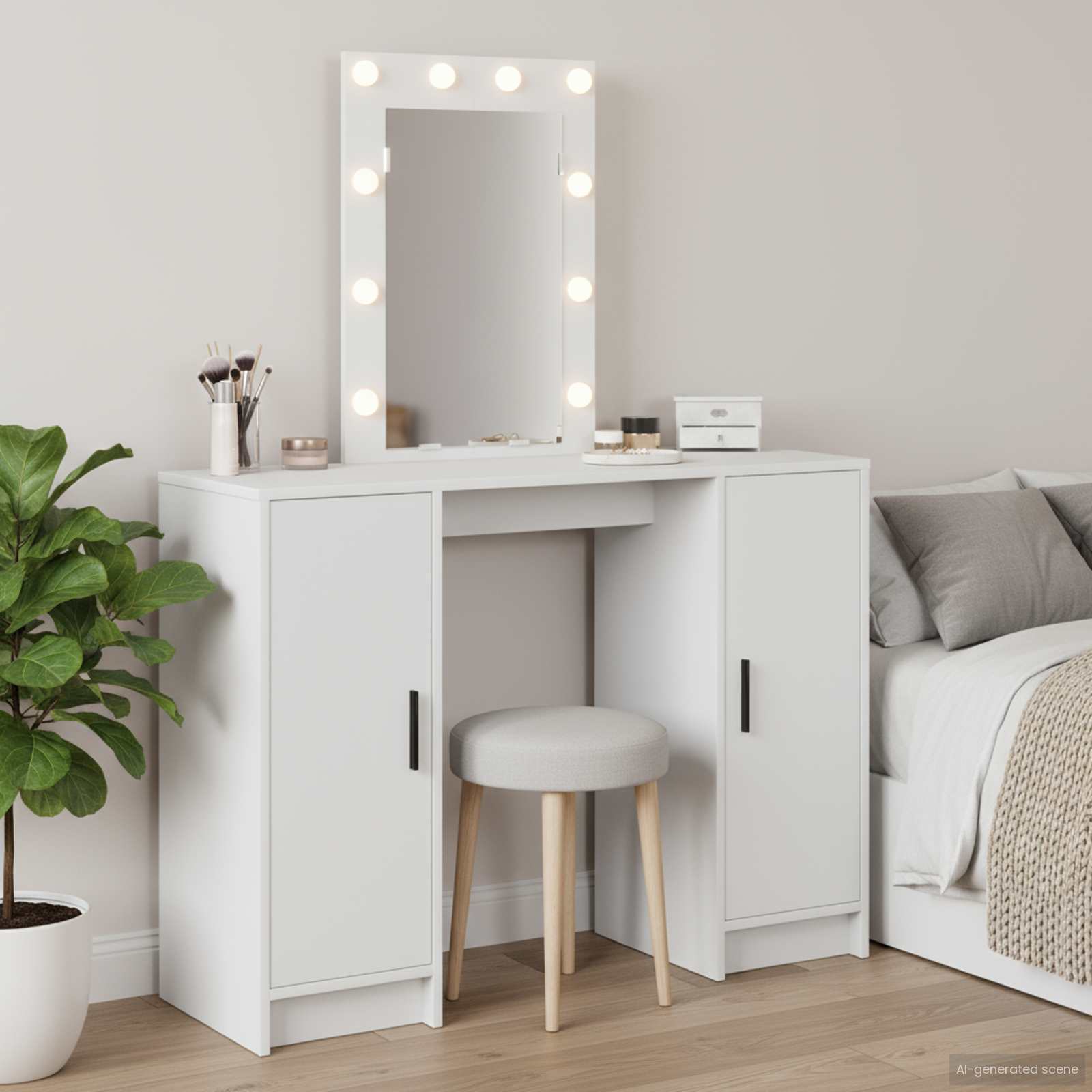 Mesa Tocador con puerta 102 x 33 x 135 cm Madera de ingeniería