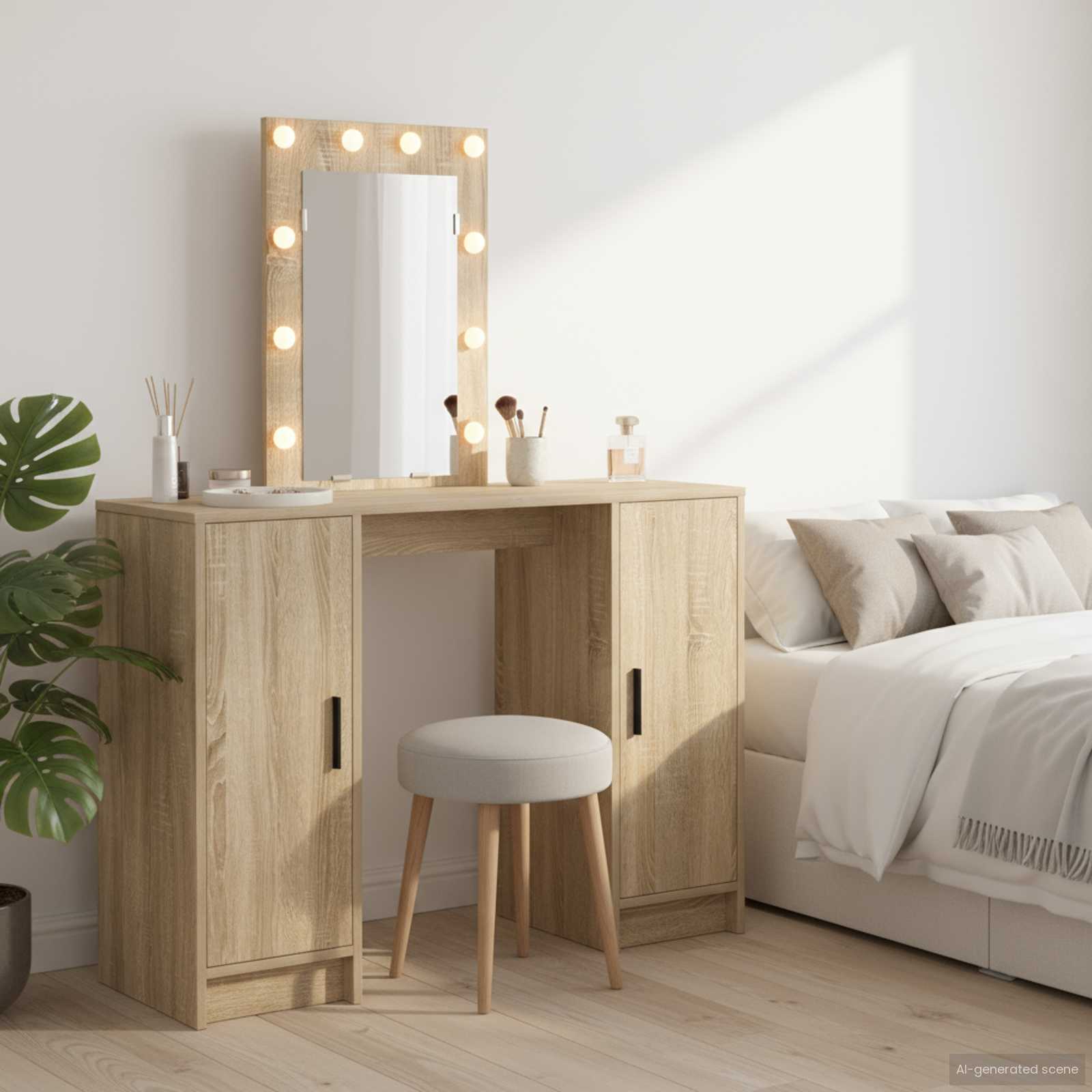 Dressing Table with Door 102 x 33 x 135 cm Engineered Wood
