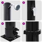 Ducha Solar al Aire Libre Negro 217 cm PVC y Aluminio