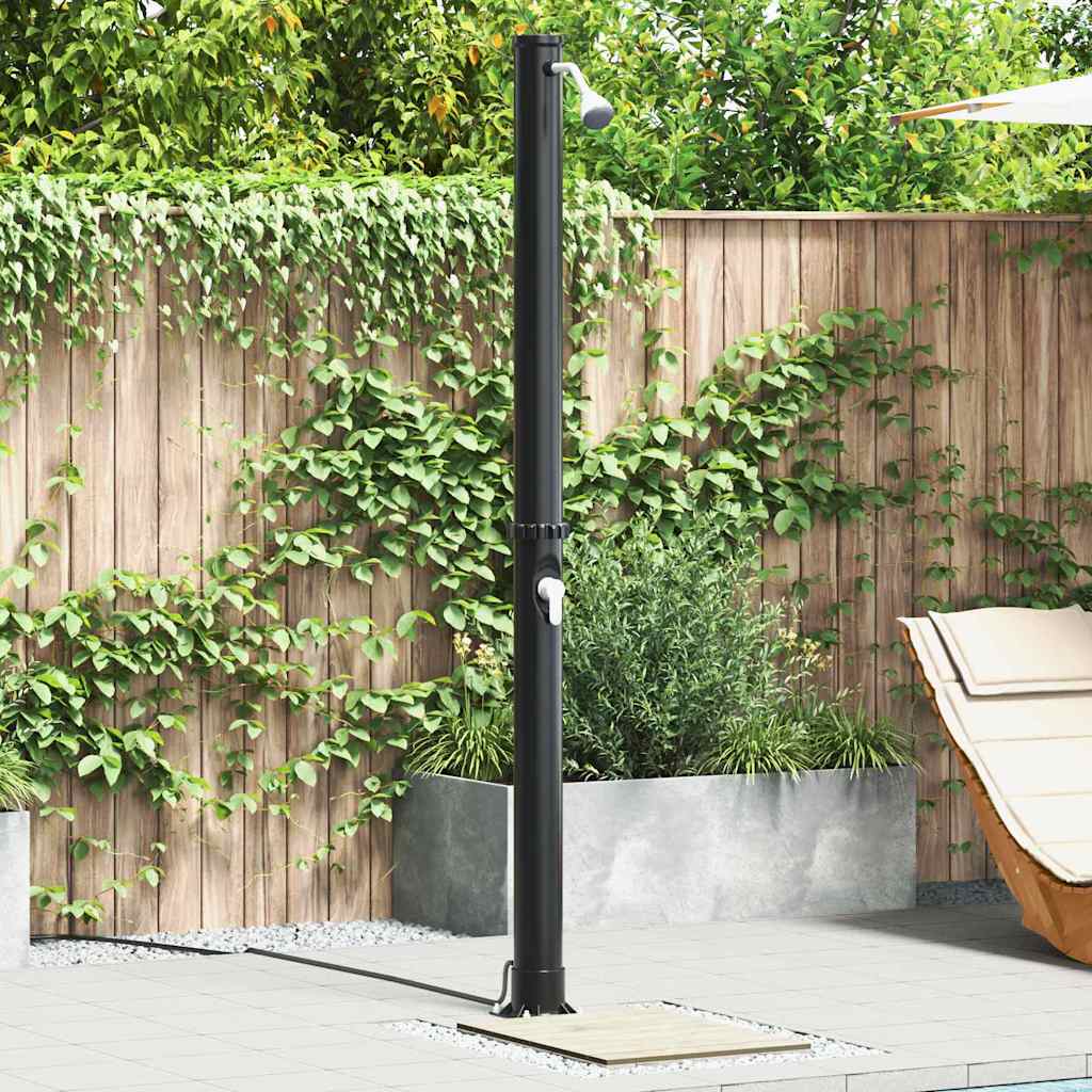 Ducha Solar al Aire Libre Negro 217 cm PVC y Aluminio