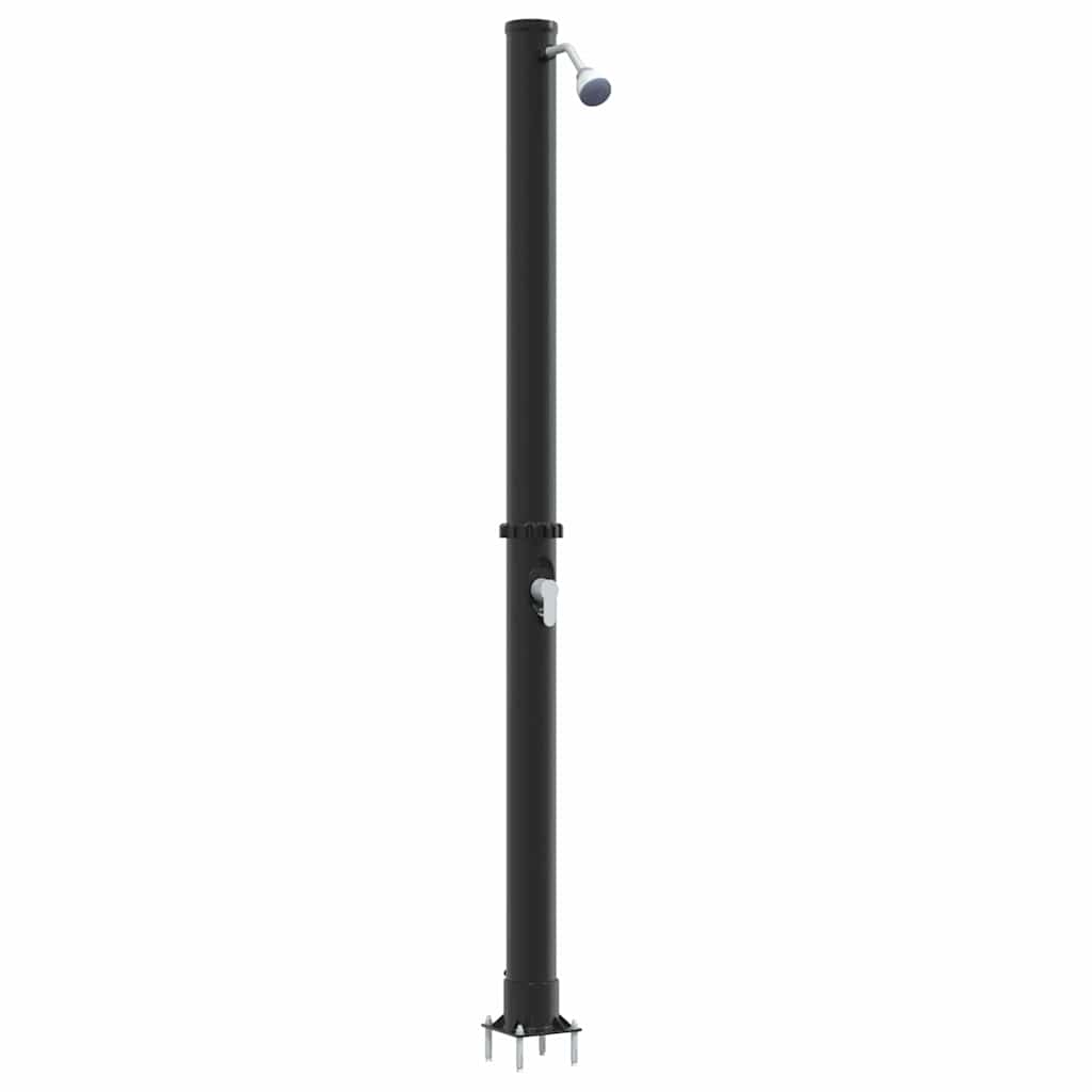 Ducha Solar al Aire Libre Negro 217 cm PVC y Aluminio