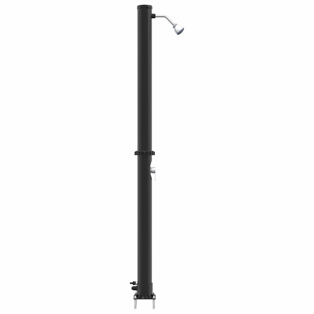 Ducha Solar al Aire Libre Negro 217 cm PVC y Aluminio