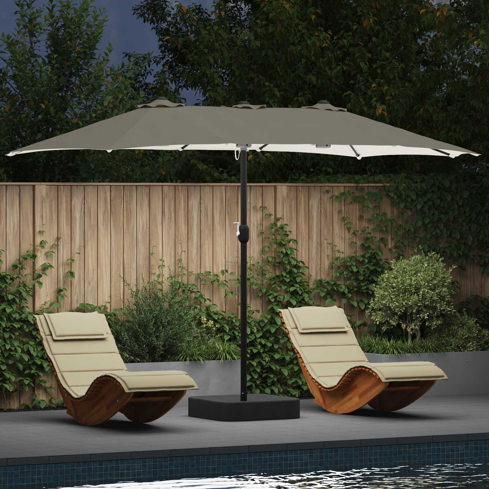 Anthracite Garden Umbrella 385 x 209 x 244 cm Polyester